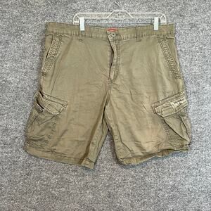 Unionbay Shorts Mens‎ 38 Green/Brown Cargo Shorts Pockets Comfort Heavy Y2K